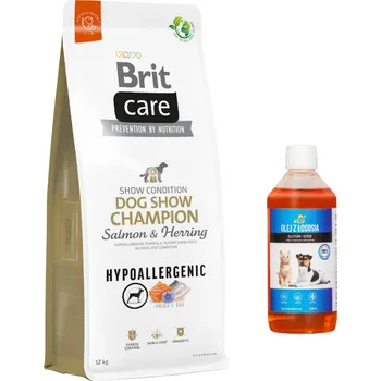 Krmivo pro psa BRIT CARE Dog Hypoallergenic Dog Show Champion Salmon & Herring 12kg + LAB V 500ml 5% SLEVA!