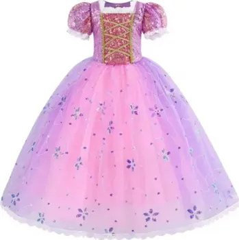 Karnevalový kostým Disney Kostým - pohádkové šaty s flitry Rapunzel (Locika) Varianta: jen šaty, Velikost: 130