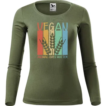 DOBRÝ TRIKO Dámské bavlněné triko Vegan Velikost: XL, Barva: Khaki