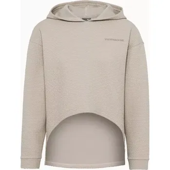 PORSCHE Women's Textured Hoodie Yoga Capsule Collection Mikina dámská fitness yoga béžová kalahari (Pohodlná mikina s technickou strukturou a krátkým lemem vpředu a dlouhým lemem vzadu.)
