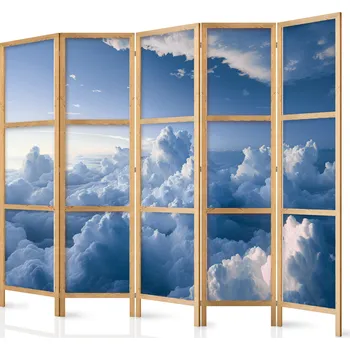 Paraván Japonský paraván - Letecké krajiny: Paprsky osvětlující nadýchané oblačné útvary Velikost: 225x172 cm