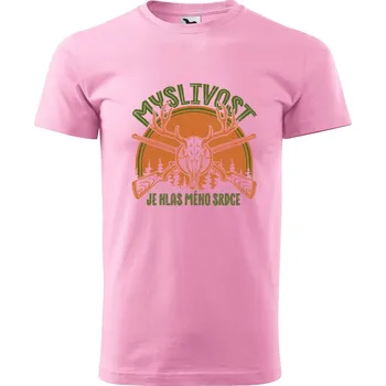 Pánské tričko DOBRÝ TRIKO Pánské tričko Myslivost hlas srdce Velikost: XL, Barva: Růžová