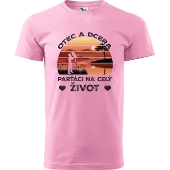 Pánské tričko DOBRÝ TRIKO Pánské tričko s potiskem Otec a dcera Velikost: M, Barva: Růžová