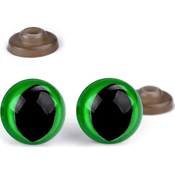 Bezpečnostní oči 14mm, KOČIČÍ, zelené (1pár)