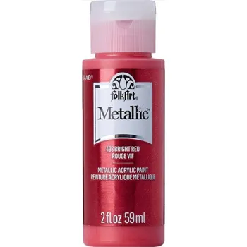 Speciální výtvarná barva FolkArt Metallic Acrylic paint - 59 ml různé barvy Metallic color: BRIGHT RED