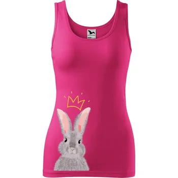 DOBRÝ TRIKO Dámské tílko s potiskem Králík s korunkou Velikost: L, Barva: Purpurová