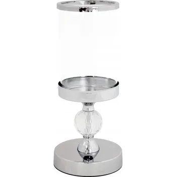 Svícen Svícen Lucerna Glamour Křišťály stříbrný V28