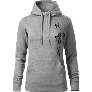 Dámská mikina Triathlon na výšku - Mikina dámská Cape s kapucí - L ( Tmavě šedý melír )