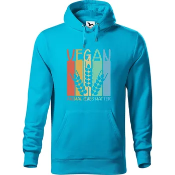 Pánská mikina DOBRÝ TRIKO Pánská mikina s potiskem Vegan Velikost pánské mikiny: 2XL, Barva: Tyrkysová