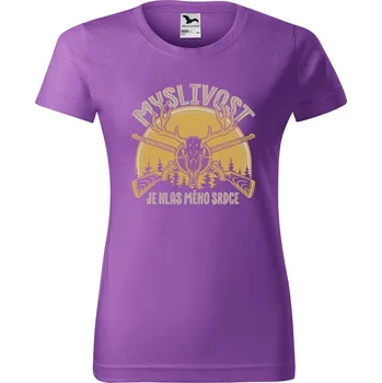 Dámské tričko DOBRÝ TRIKO Dámské tričko s potiskem Myslivost hlas srdce Barva: Fialová, Velikost: S