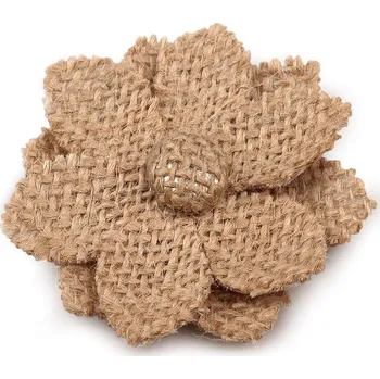 Galanterie Textilní aplikace / nášivka jutový květ