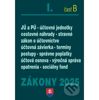 Kniha Zákony I. B / 2025 - Účtovné zákony - kolektív autorov Poradca s.r.o.