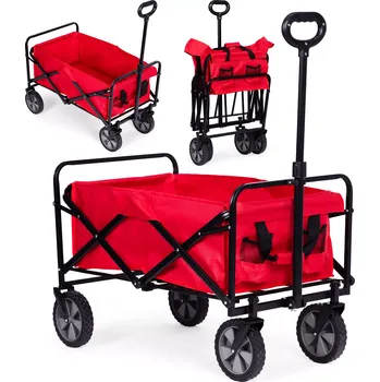 Zahradní vozík Skládací přepravní vozík MultiGarden červený 47x105 cm