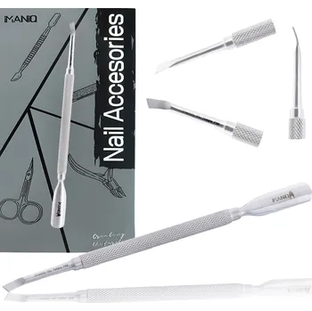 Dvojstranné rašple s kopýtkem dlátko pusher ostré na úpravu nehtové kůže manikúra pedikúra salon SPA nerezová ocel IM-146