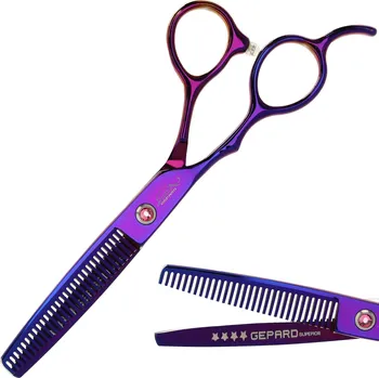 Kadeřnické nůžky Kadeřnické efilační nůžky 5.5 pro leváky Purple N611-PD