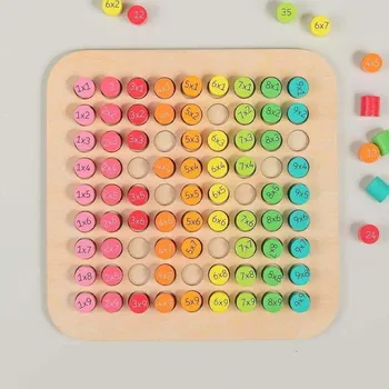 Dětské počítadlo Dřevěná vzdělávací tabulka - násobilka