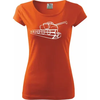 Dámské tričko Kombajn velký - Dámské triko Pure - S ( Oranžová )
