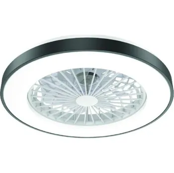 ACA Lighting černý stropní ventilátor se stmívatelným LED svítidlem SMART 50cm s dálkovým ovládáním FANOKBL20G