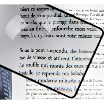 Lupa Nakida KL-1218 Stránková lupa ke čtení, 3x zvětšení, ultratenká (lupa na čtení. knižní lupa, tenká lupa, flexibilní lupa, zvětšení 3x)