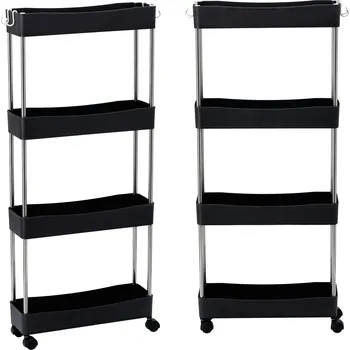 Kadeřnická kosmetická pomůcka HL-8713 univerzální skříňový vozík na kolečkách černý HL-8713-BLACK