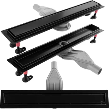 Odvodňovací žlab REA - Lineární sprchový žlab Neox Superflow černá 80 REA-G7807