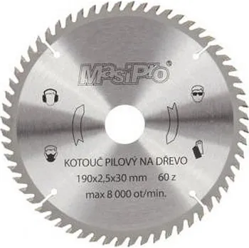 Pilový kotouč MasiPro Kotouč pilový na dřevo, 250x2.9x30mm/60z