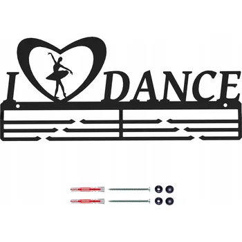 Věšák Držák na medaile I LOVE DANCE kovový DOMER CNC