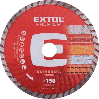 Řezný kotouč Kotouč diamantový řezný turbo, 150x22,2mm, EXTOL PREMIUM