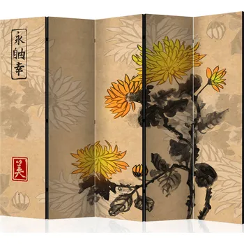 Paraván Paraván - Chryzantémy II Velikost: 225x172 cm, Provedení: Jednostranný