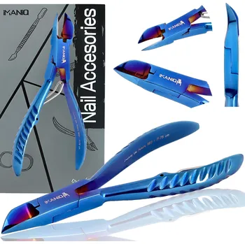 Nůžky na nehty pro tlusté zarostlé nehty stříhací kleště na kůžičky manikúra salon SPA IM-983-4,75-BLUE