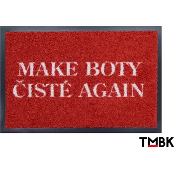 Koberec EXKLUSIVNĚ: Rohožka od TMBK: MAKE BOTY ČISTÉ AGAIN - na ven i na doma, 39x58, červená, chodba / předsíň, GDmats - 1 rok na vrácení + DOPRAVA ZDARMA k Vám i zpět