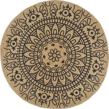 Koberec vidaXL Ručně vyrobený koberec z juty s tmavě modrým potiskem 120 cm [133702]