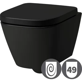 Klozet LAUFEN Meda WC klozet závěsný s vírovým splachováním Silent Flush, Compact, délka 49 cm, černý matný, H8201137160001