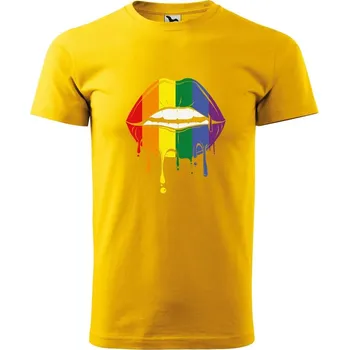 DOBRÝ TRIKO Pánské tričko s potiskem Pride ústa Velikost: 3XL, Barva: Žlutá