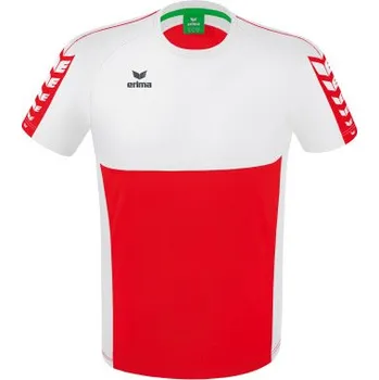 Pánské tričko ERIMA SIX WINGS TRIKO - DĚTSKÉ - Červená, Bílá - velikost 128