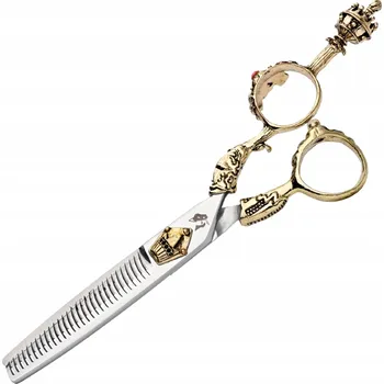 Kadeřnické nůžky WOLF Degažovky, profesionální, pravá ruka, 6,0 palce, model King s offsetovým provedením pro stříhání vlasů v salónu. NG-8-DEG-6,0