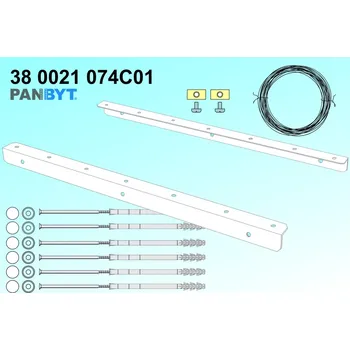 Sušák na prádlo Držáky prádelní šňůry 74 cm komplet C bílá (Sedm natažených šňůr. Stěna bez zateplení.)