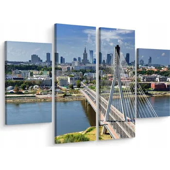 Obraz CANVAS Obraz Varšava Most Výhled 4 Díly 200x150