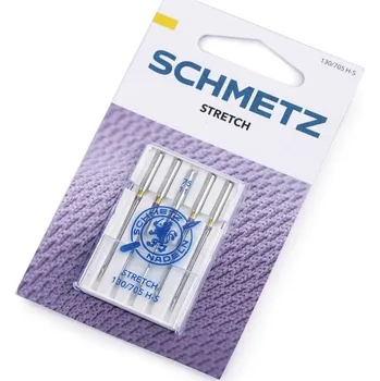Příslušenství k šicímu stroji Strojové jehly Stretch 75; 90; sdružené Schmetz na kartě, barva 2 (75/11) nikl