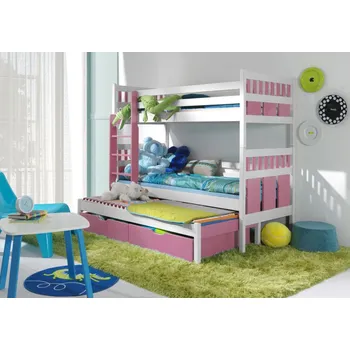 Postel Max-i Patrová postel s přistýlkou TALLUM CAMA CUATRO + ROŠTY a ZÁSUVKY v ceně Zvolte rozměr:: 80 x 200 cm, Zvolte barvu:: olše