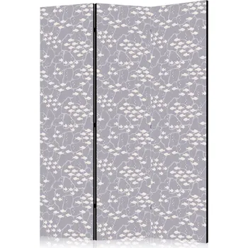 Paraván Paraván - Podvodní hejno malých rybek - Drobné světle béžové rybičky proti mořským hlubinám v šedých odstínech Velikost: 135x172 cm, Provedení: Jednostranný
