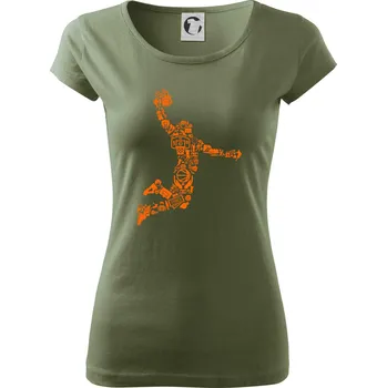 Dámské tričko Hráč basketbalu ikony - Dámské triko Pure - XS ( Khaki )