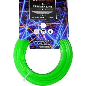 Struna pro křovinořezy 6-hran, 10 m, 2,65 mm MAR-POL (zelená)