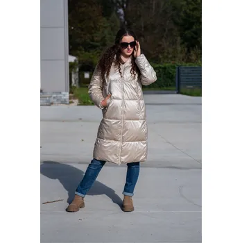 Dámská bunda Zimní bunda delší Fly 2312 Itálie barva: béžová, velikost: L