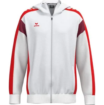 Chlapecká bunda ERIMA CELEBRATE 125 TRÉNINKOVÁ BUNDA S KAPUCÍ - DĚTSKÁ - Bílá, Červená - velikost 164