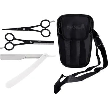 Břitva na holení Sada barbera holicí nůžky holicí strojek holicí břitva trimmer obal na stříhání vlasů a vousů do salonu IM-1085