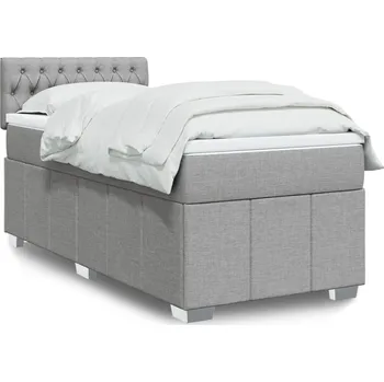 Postel vidaXL Box spring postel s matrací 80x200 cm textil [3289203] Barva: světle šedá