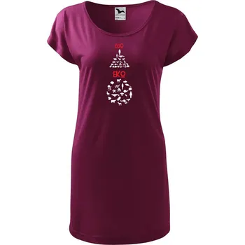 Dámské šaty Dámské tričko/šaty s potiskem EGO EKO Velikost: XS, Barva: Fuksiová
