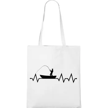 DOBRÝ TRIKO Bavlněná taška s potiskem Tep rybaření Barva: Bílá