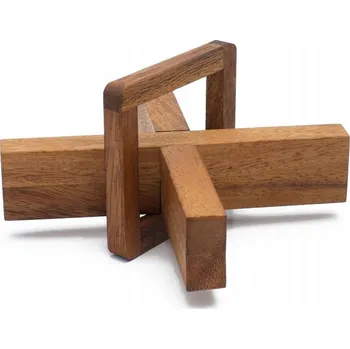 Obraz Tajemné X - Dřevěná 3D hlavolam Rozuzlení